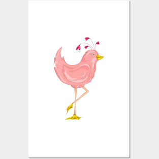 Pink Bird Posters and Art